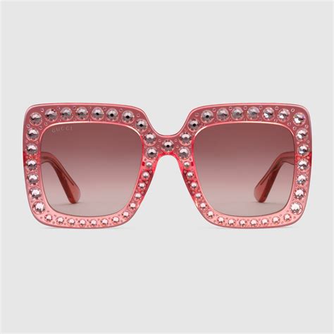 gucci pink acetate sunglasses|gucci sunglasses with swarovski crystals.